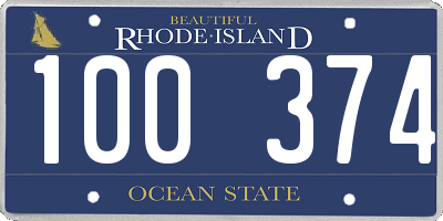 RI license plate 100374