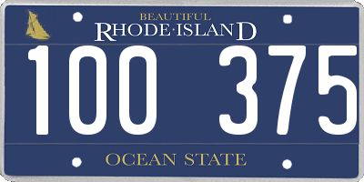 RI license plate 100375