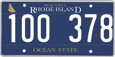 RI license plate 100378