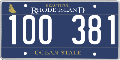 RI license plate 100381