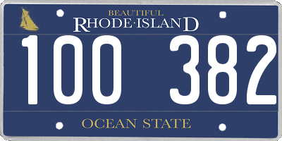 RI license plate 100382