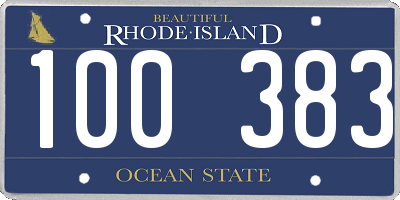 RI license plate 100383