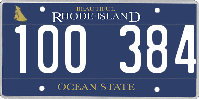 RI license plate 100384