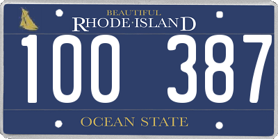 RI license plate 100387
