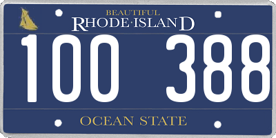 RI license plate 100388