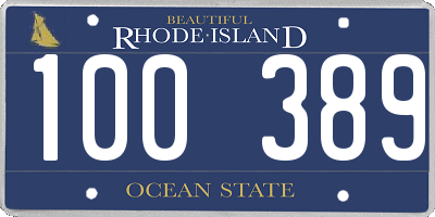 RI license plate 100389