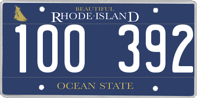 RI license plate 100392
