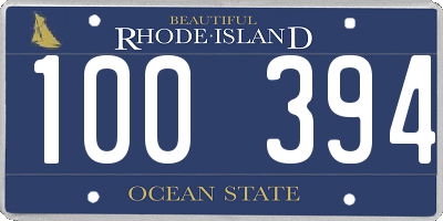 RI license plate 100394