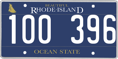 RI license plate 100396