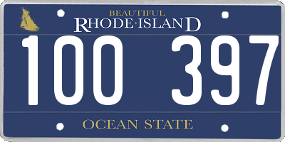 RI license plate 100397