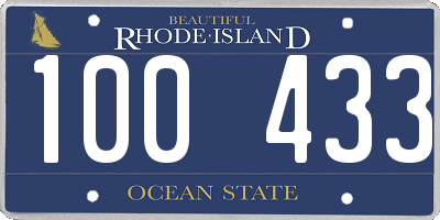 RI license plate 100433