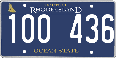 RI license plate 100436