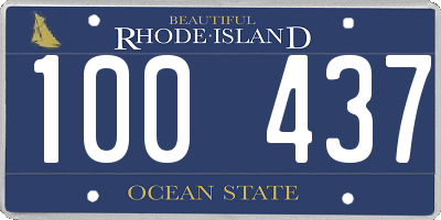 RI license plate 100437