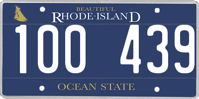 RI license plate 100439