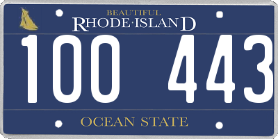 RI license plate 100443