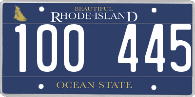 RI license plate 100445