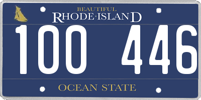 RI license plate 100446