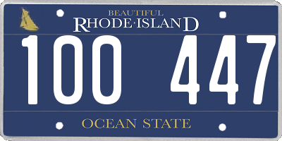 RI license plate 100447