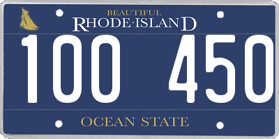 RI license plate 100450