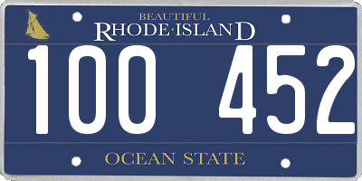 RI license plate 100452