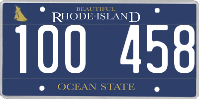 RI license plate 100458