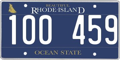 RI license plate 100459
