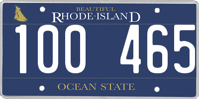 RI license plate 100465