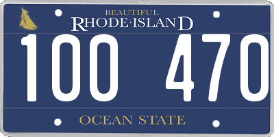 RI license plate 100470