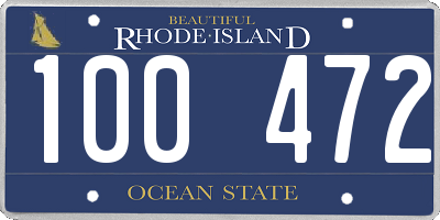 RI license plate 100472