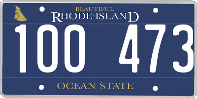 RI license plate 100473