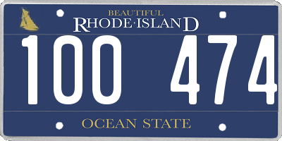 RI license plate 100474