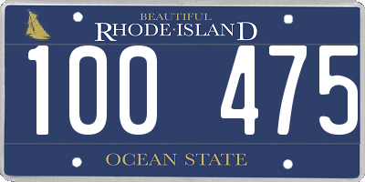 RI license plate 100475