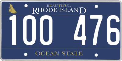 RI license plate 100476
