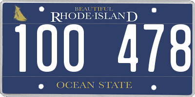 RI license plate 100478