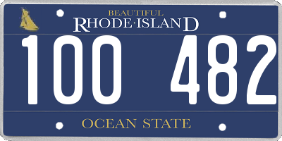RI license plate 100482