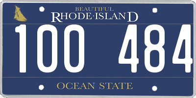 RI license plate 100484