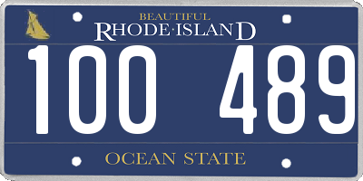 RI license plate 100489