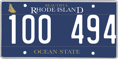 RI license plate 100494