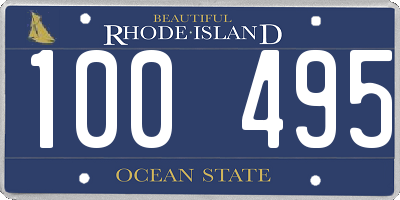 RI license plate 100495