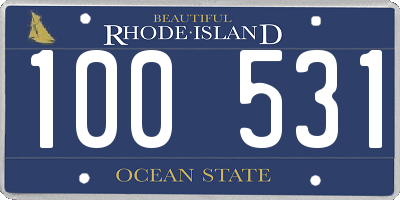 RI license plate 100531