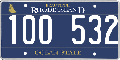 RI license plate 100532