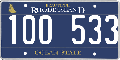 RI license plate 100533