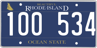 RI license plate 100534