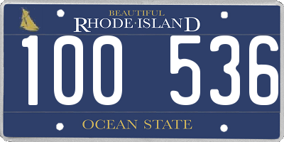 RI license plate 100536