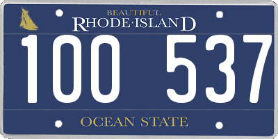 RI license plate 100537