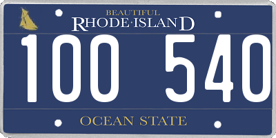 RI license plate 100540