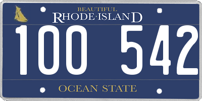 RI license plate 100542
