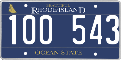 RI license plate 100543