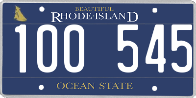 RI license plate 100545