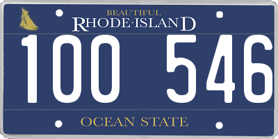 RI license plate 100546